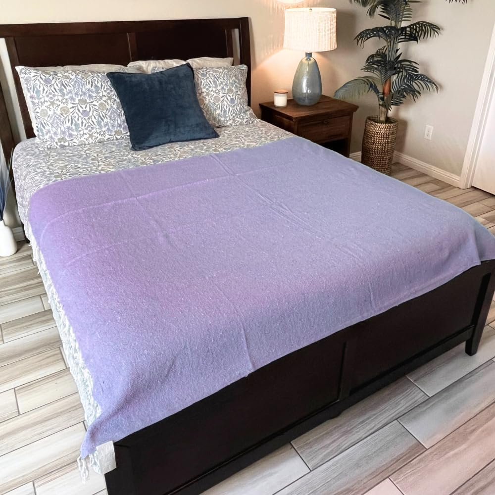 Open Road Goods Solid Color Mexican Yoga Blanket – Large Handwoven Throw for Yoga, Beach, Camping or Home – Soft and Durable Cotton Blend