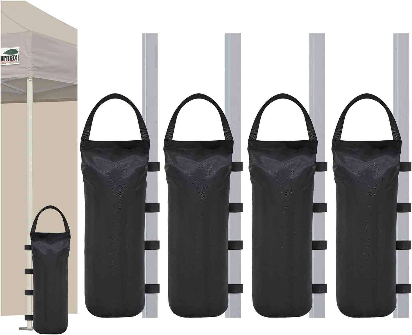 Eurmax USA 125LBS 4-Pack Universal Canopy Weights, Secure Wind Protection to Prevent Tipping, Easy Wrap-Around Installation Heavy Duty Sandbags (Without Sand), Fits All Instant Shelter Legs,Blue