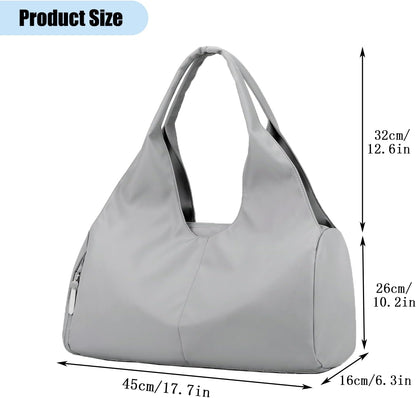 forestfish Yoga Gym Bag for Women with Shoes Compartment & Wet Dry Storage Pockets Lightweight Duffel Bag, Beige