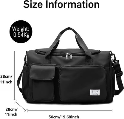 Suruid Travel Yoga Duffel Bag with Shoes Compartment Sports Gym Handbag with Dry Wet Separated Pocket for Training Men and Women, Overnight /Weekender Bag - Pink