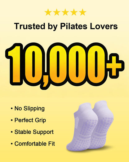 3/6 Pairs Grip Pilates Socks for Women, Non-slip Yoga Athletic Socks for Barre Ballet Barefoot Workout Hospital