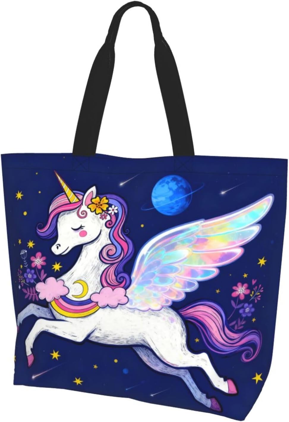 Tote Shoulder Bag Large Durable Reusable Eco-friendly Handbag Lightweight Stylish for Daily Use-19.7x15.7x5.9 Inch - Colors B