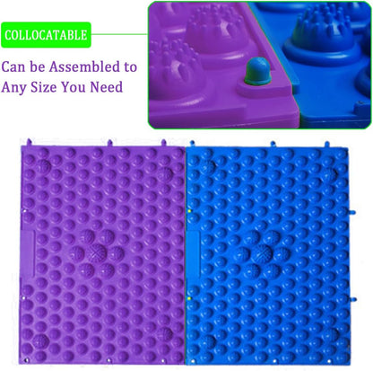 Foot Massage Mat Massage Pad Acupressure Mat Bathroom Mat Yoga Mat Outdoor Game 2 PCS (Blue)