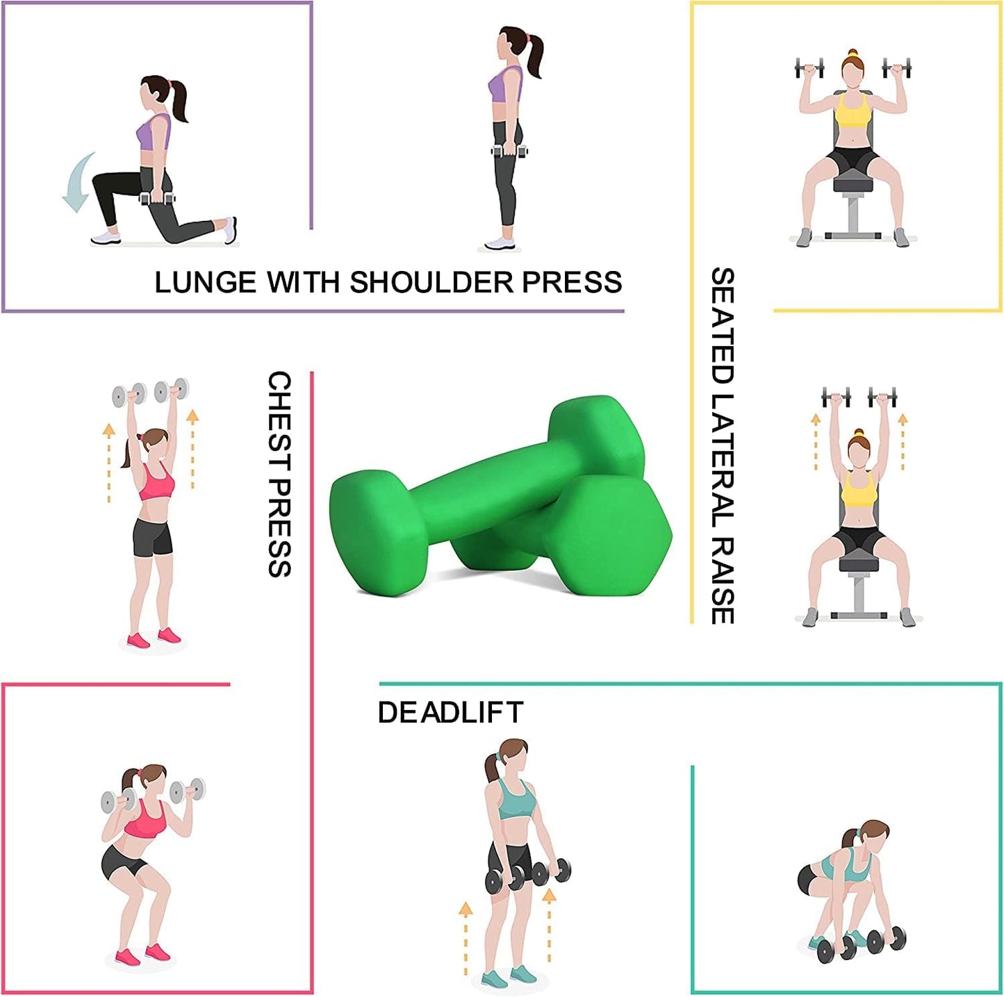 Balelinko Home Gym Equipment Workouts Strength Training Weight Loss Pilates Weights Yoga Sets Weights for Women, Men, Seniors and Youth