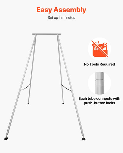 VEVOR Yoga Stand Frame, Max 441-551 lbs Load Swing Stand, Triangular Structure Aerial Rig, Aerial Silk Stands with Yoga Hammock, Standard & Height-Adjustable Version