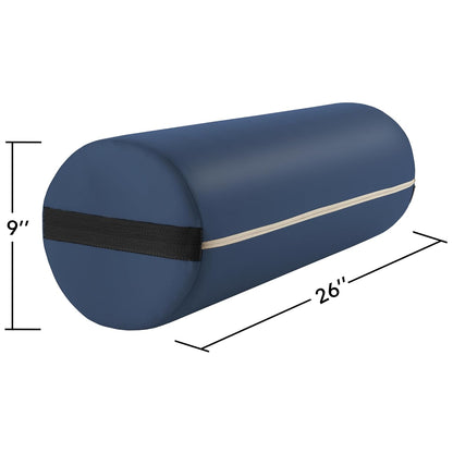 Saloniture Jumbo Round Massage Table Bolster Pillow Pad - 26 x 9 Inch - Black