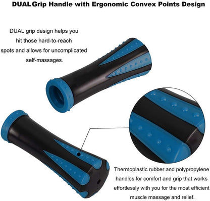 YANSYI Professional 9-Roller Deep Tissue Massage Stick - Portable Muscle Recovery Roller for Athletes, Relieves Post-Workout Soreness & Leg/Back Pain - Portable Physio Tool (Blue)