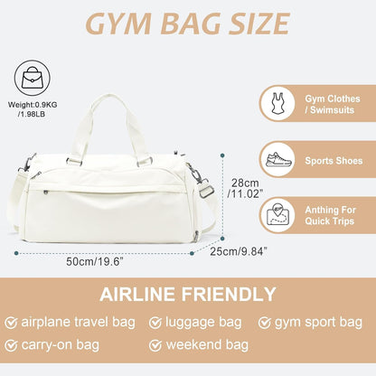 Gym Bag Womens Mens with Shoes Compartment and Wet Pocket Travel Duffel Bag for Women for Plane Sport Gym Tote Bags Swimming Yoga Waterproof Weekend Overnight Carry on Bag Hospital Holdalls - Colors A