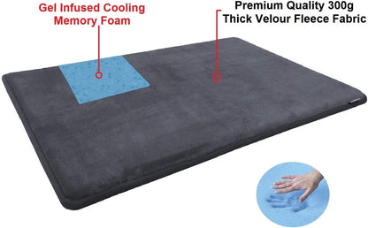 48"X30" Multi-Purpose XL Extra Large Big Luxury Cooling Memory Foam Velour Fleece Rug Mat for Bathroom/Kitchen/Yoga/Fitness/Playground/Playpen/Travel