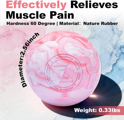 FITZELAR Massage Lacrosse Balls for Myofascial Release, Quality Certification, Massage Deep Tissue for Back and Shoulder, Trigger Point Therapy, Muscle Knots, Relieving Muscle Pain