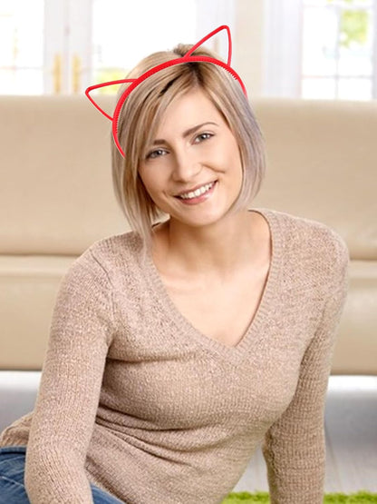 12 Pcs Cat Ears Headband, Plastic Party Headbands, Birthday Party Favors for Cosplay, Makeup, Yoga and Photo Props - Colorful