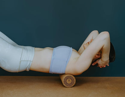 Yoga Design LAB | The Cork Roller | Release Tight Muscles, Improve Circulation, Decrease Soreness, Massages Tissue | Ideal for All Areas of the Body arms, Legs, Back | Travel Friendly (Mandala Tonal)