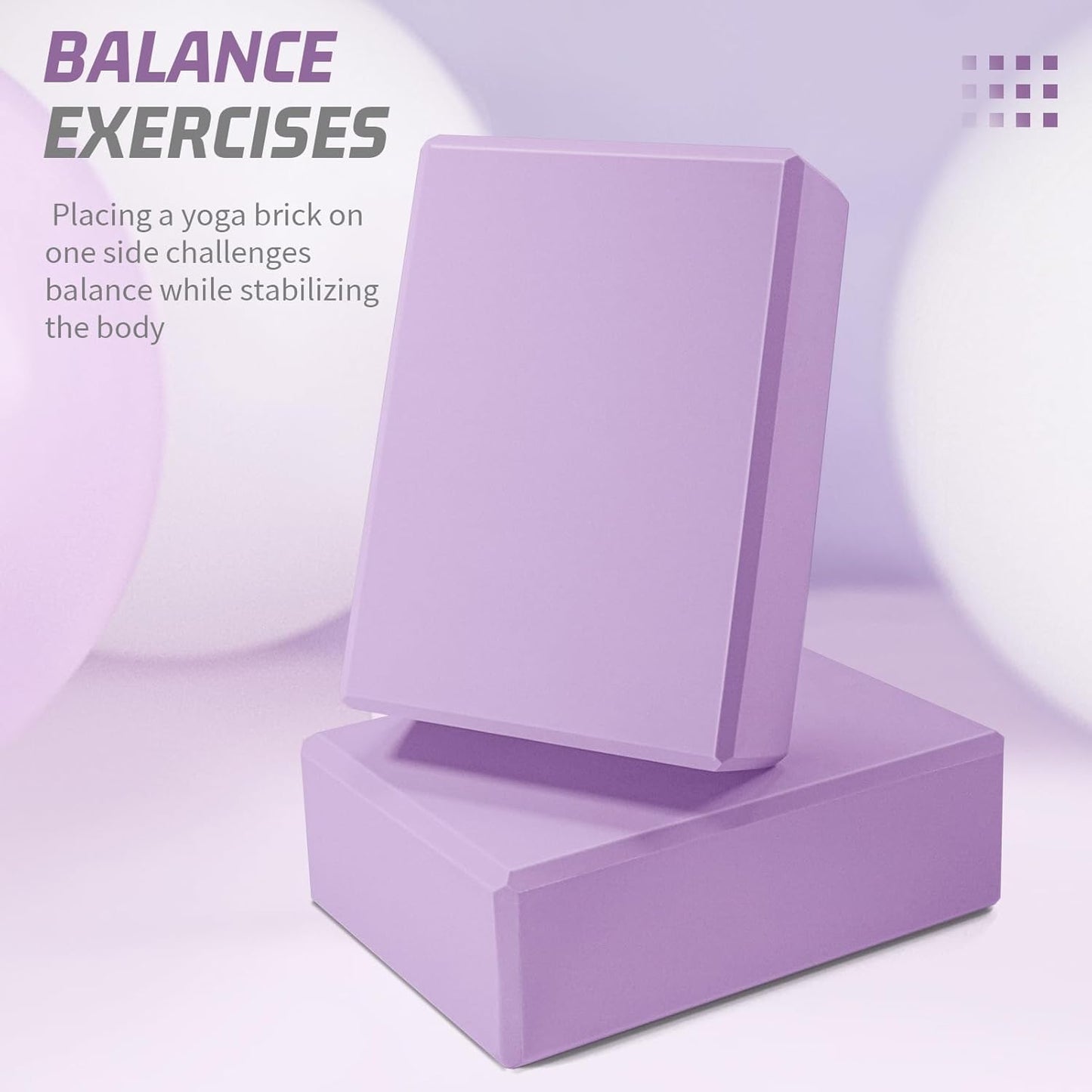 Yoga Blocks 2 Pack 3x6x9IN Foam Block Supportive Latex-Free with Stretch Band, Non-Slip Exercise Blocks for Pilates, Meditation, Balance, Stretching and Deep Poses