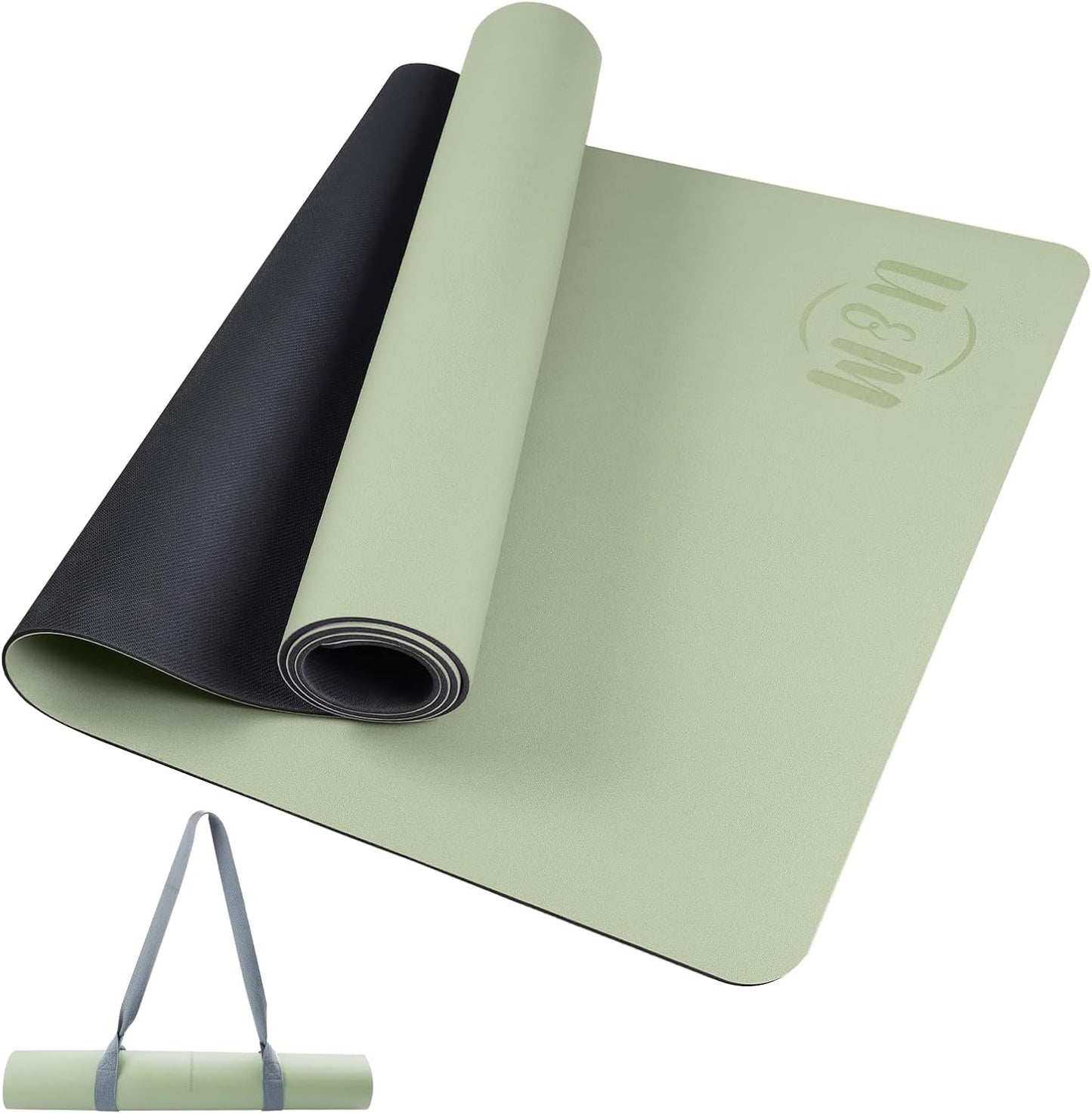 U&M Professional Non Slip PU Yoga Mat,Purple, Grey, Pink, Green 72x27 Inch 0.2" Thick Exercise Mat,| Sweatproof High Density | Anti-tear | Non-Slip Textured Surface | Natural Rubber Bottom Workout Mat for Women & Men Yoga Pilates Fitness