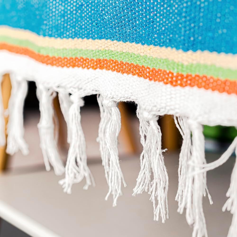 Airooglee 69" L x 51" W Large Mexican Blanket - Perfect as Yoga Outdoor Beach Serape Picnic Camping Woven Blanket, Boho Home Décor - Red