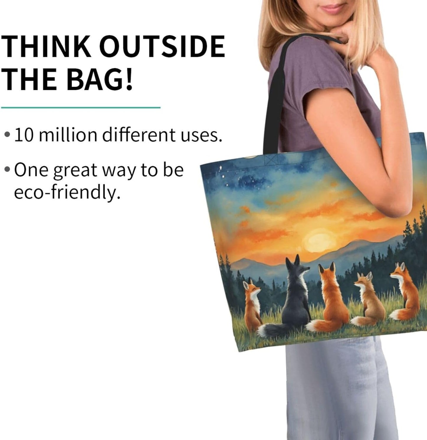 Tote Shoulder Bag Large Durable Reusable Eco-friendly Handbag Lightweight Stylish for Daily Use-19.7x15.7x5.9 Inch - Colors A