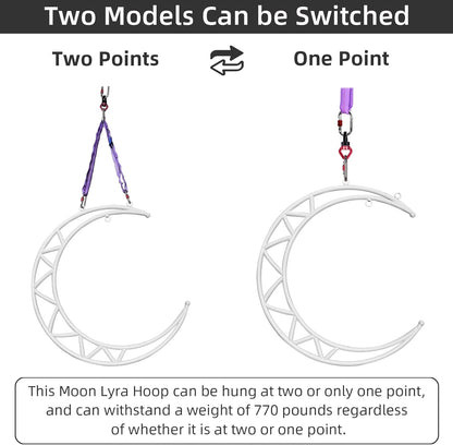 PRIOR FITNESS Aerial Moon Lyra Hoop Set, Classcial Aerial Ring Equipment with Complete Rigging Hardware, Circus Acrobatic Fitness Aerial Hoop Kit, Aerial Yoga Hoop Sling for Home,Gym, Club