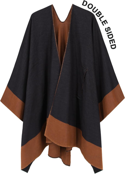 Moss Rose Women's Shawl Wrap Poncho Ruana Cape Open Front Cardigan Shawls for Spring Fall Winter