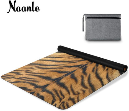 Naanle Sea Turtle Yoga Mat with Carrying Bag Set, Turtle Exercise Mat Foldable Non Slip Travel Lightweight Workout Rug for Home Gym Yoga Pilates Stretching Floor Fitness 71x26 in