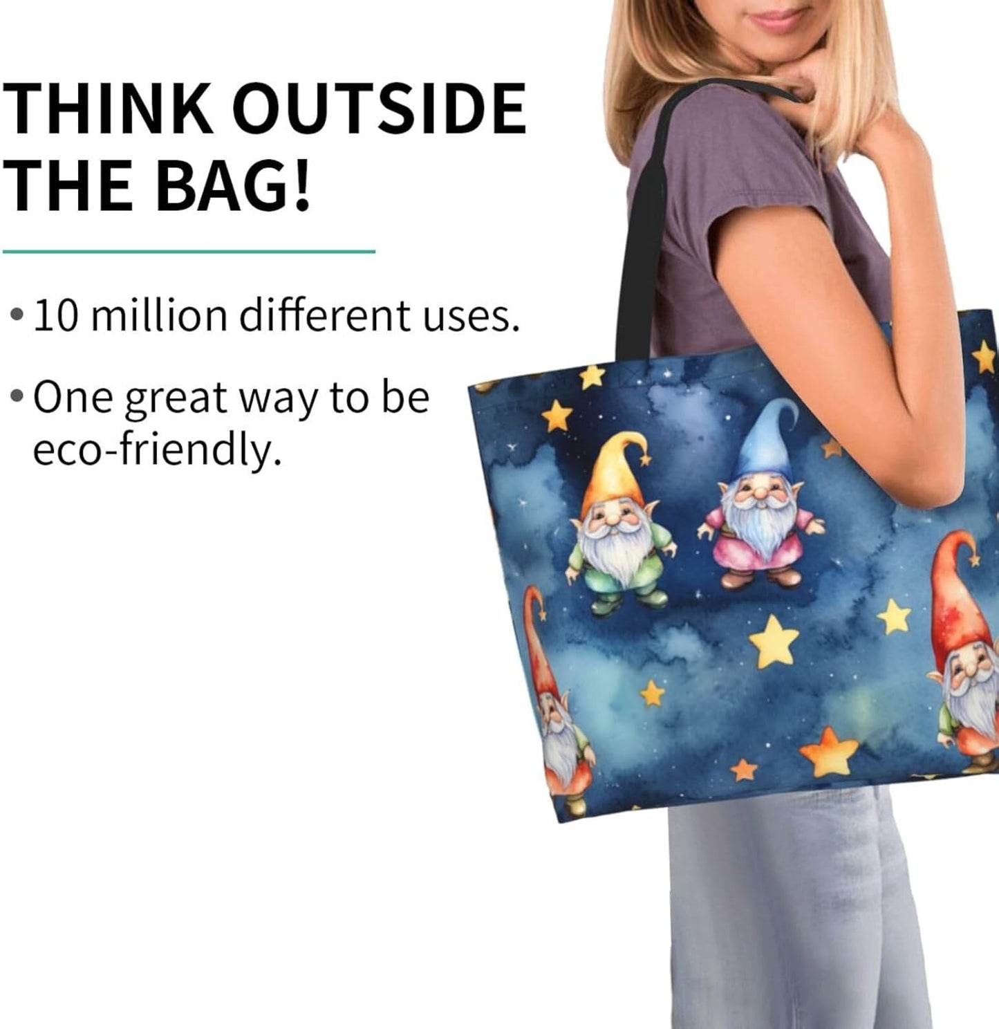 Tote Shoulder Bag Large Durable Reusable Eco-friendly Handbag Lightweight Stylish for Daily Use-19.7x15.7x5.9 Inch - Colors A