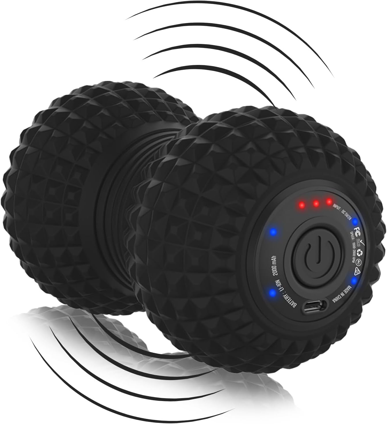 ZeenKind Vibrating Peanut Massage Ball for Plantar Fasciitis, Muscle Pain Relief with 4 Speed, Deep Tissue Therapy for Myofascial Release & Muscle Recovery, Neck Back Foot Roller Massager
