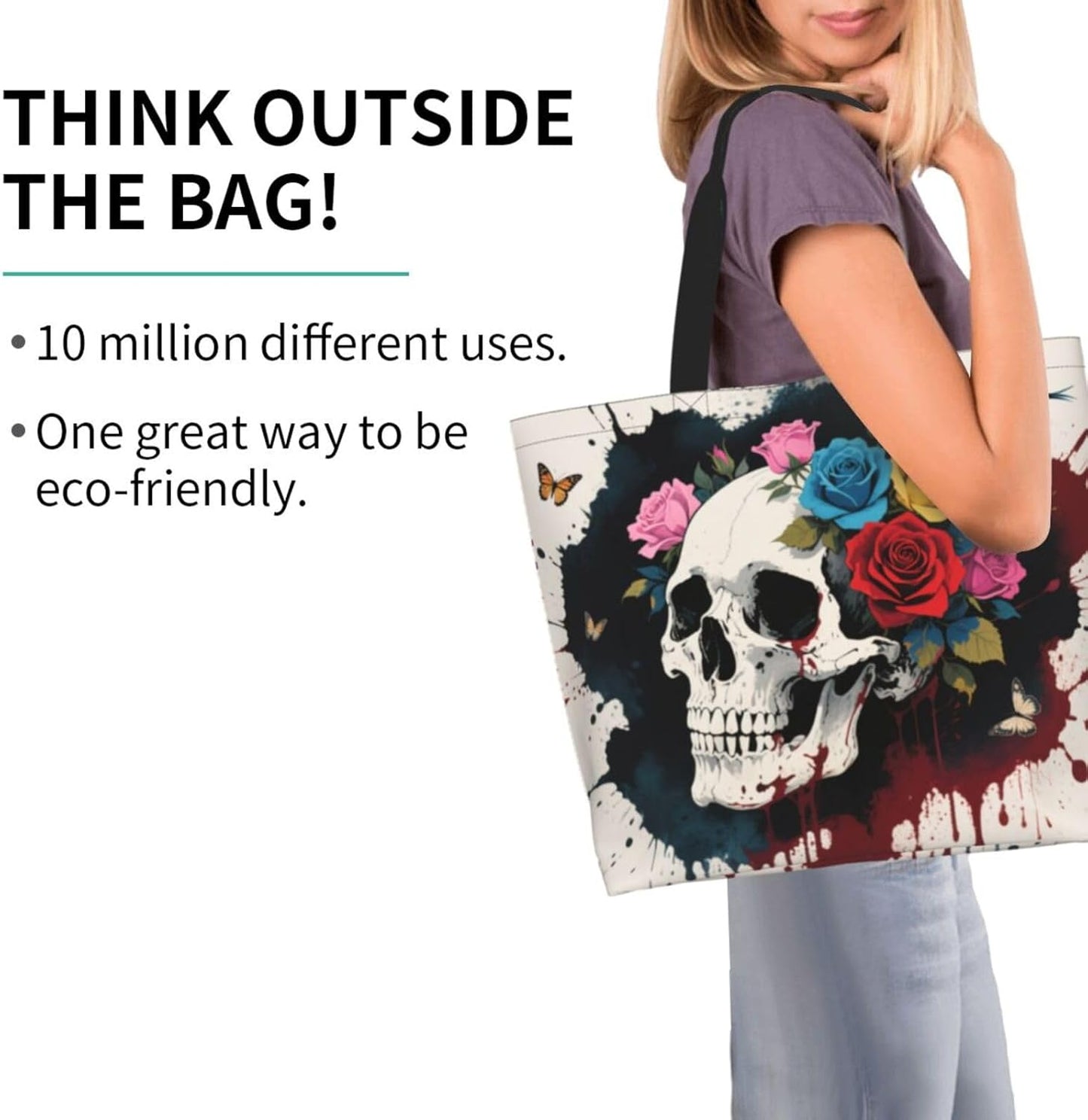 Tote Shoulder Bag Large Durable Reusable Eco-friendly Handbag Lightweight Stylish for Daily Use-19.7x15.7x5.9 Inch - Colors A