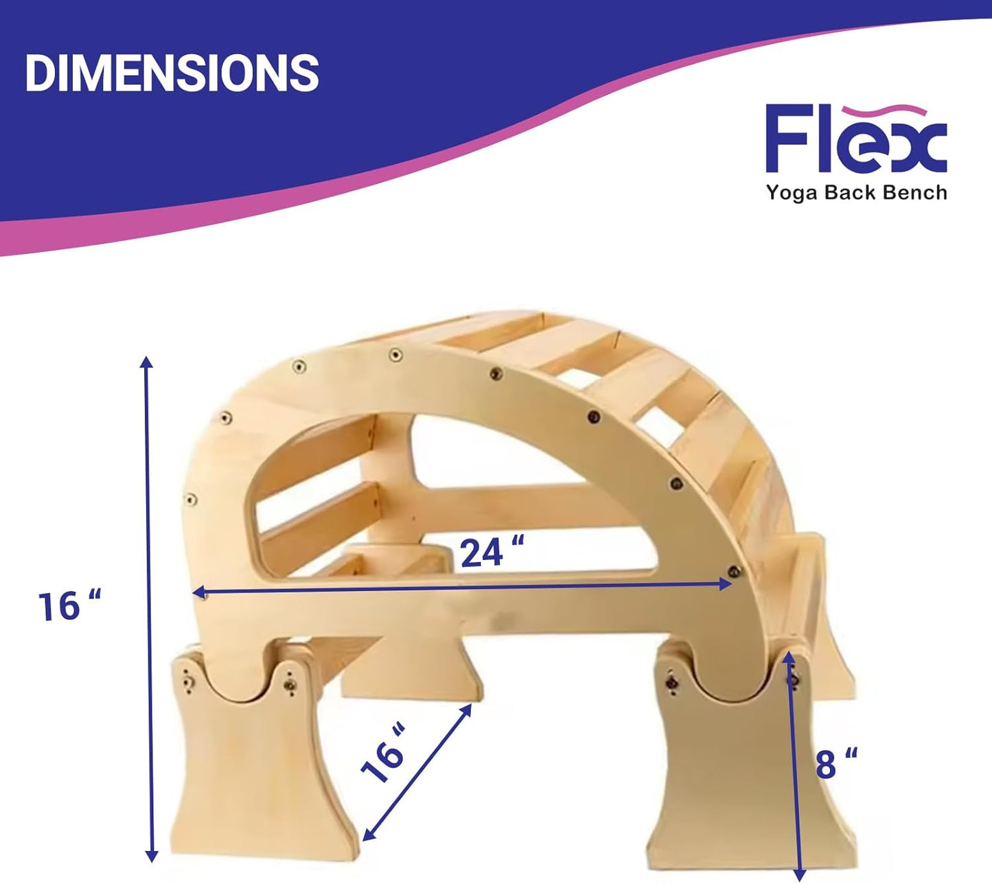 Flex - Yoga Back Bench | Elevate Your Stretch with Anatomical Bends, Ergonomic Support, and Durable Construction for Ultimate Comfort and Flexibility, Sandal