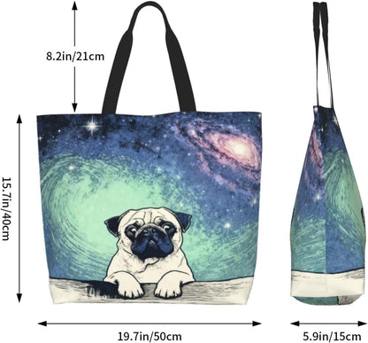 Tote Shoulder Bag Large Durable Reusable Eco-friendly Handbag Lightweight Stylish for Daily Use-19.7x15.7x5.9 Inch - Colors A