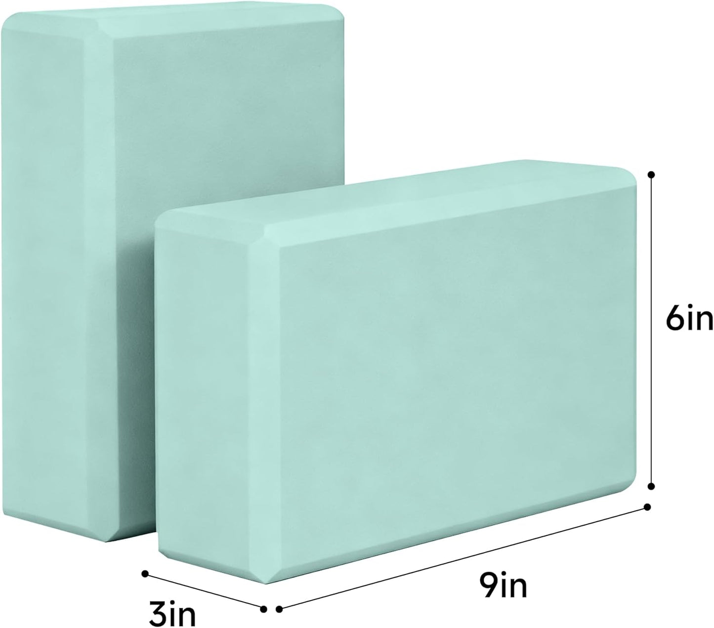 Leikefitness Yoga Blocks 2 Pack,Lightweight-High Density Eva Foam Soft Non-Slip for Yoga, Pilates, Meditation 9"×6"×3"