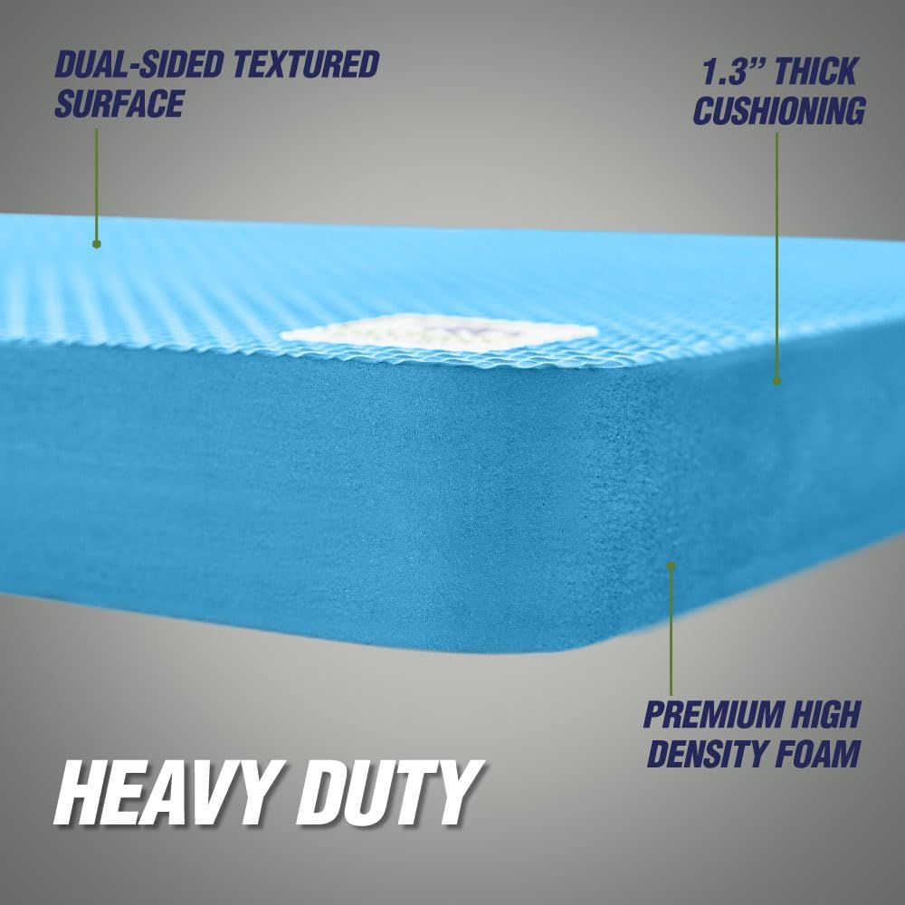RUGGED RHINO Heavy Duty Patent Pending Kneeling Pad, Shock Absorbent Thick Knee Pads, Holds Up to 300 lbs, Protect Knees from Hard Concrete Surfaces, For Mechanics, Yard Gardening, Gym, Slate Gray