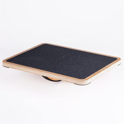 StrongTek Professional Wooden Balance Board, Rocker Board, Wood Standing Desk Accessory, Balancing Board for Under Desk, Anti Slip Roller, Core Strength, Stability, Office Wobble Boards