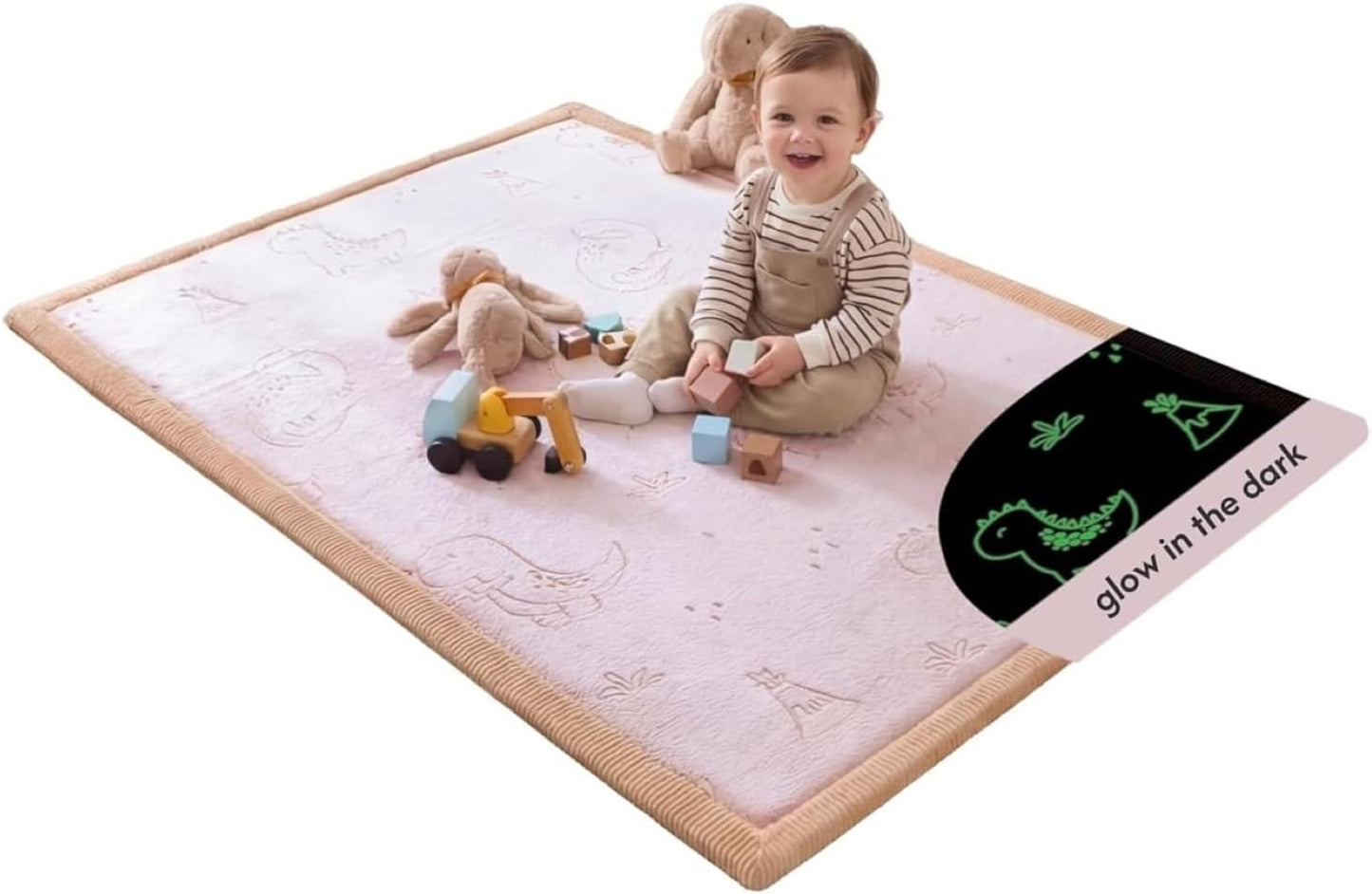 Hakuna Matte CloudSoft Mat for Floor 60" x 80" Beige – Coral Velvet Memory Foam Rug – Non-Slip, Water-Resistant