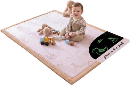 Hakuna Matte CloudSoft Mat for Floor 60" x 80" Beige – Coral Velvet Memory Foam Rug – Non-Slip, Water-Resistant