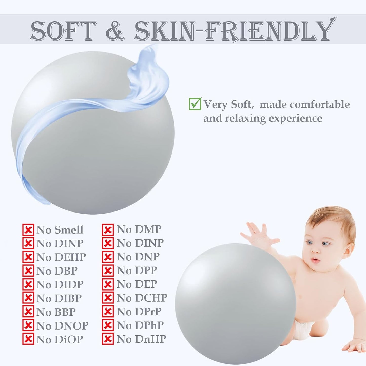 PL-0003 Soft Exercise Ball, Anti-Burst Yoga Ball Chair Supports 2200lbs PL-0003