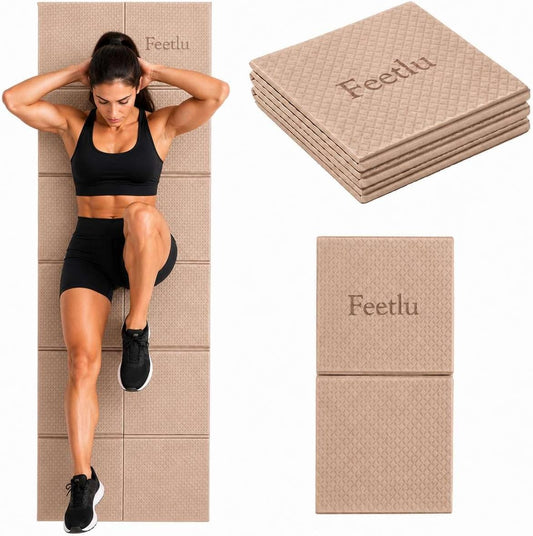 Foldable Yoga Mat, 6mm Thick, Lightweight, Anti-Slip, and Easy to Store – Perfect for Travel, Yoga, Pilates, Home Workouts, and Floor Exercises