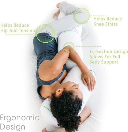 Sleep Yoga 2-Pack Pillow Cover Case Multi-Position Body Pillow - Hypoallergenic, Machine Washable - Gray 2PK