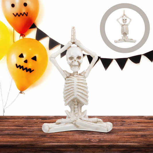 LIFKOME Halloween Village Set Halloween Yoga Skeleton Figurine Halloween Meditation Yoga Skeleton Statue Halloween Meditation Yoga Table Decoration (Style 1) Halloween Skeleton