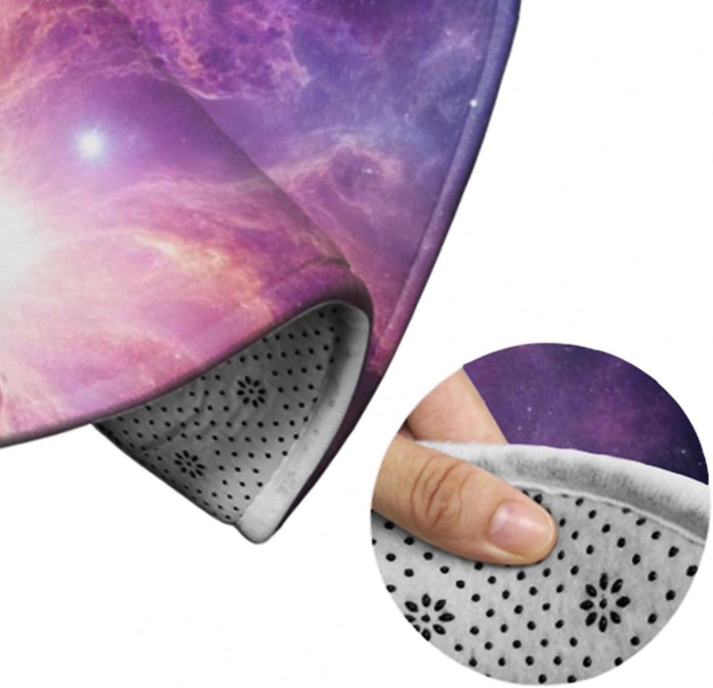 Soft Round Yoga Carpet, Office Chair Decor Round Mat for Carpet and Hardwood Floors Purple Butterfly