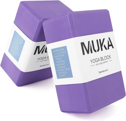 Muka Yoga Blocks 4x6x9 Inch, High Density EVA Foam Yoga Brick for Meditation, Pilates