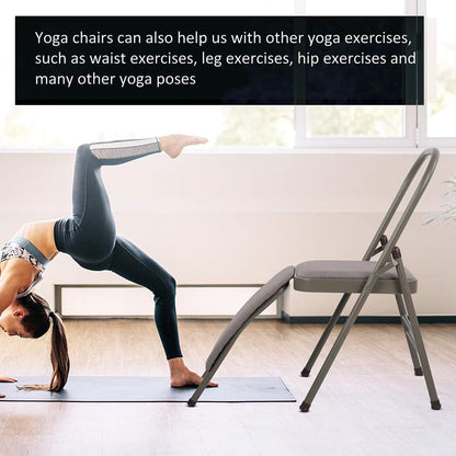 Yoga Chair with Lumbar Support,Multifunctional Yoga Stool with Removable Cushion,Yoga Assist Chair with Lumbar Support,Pilates Yoga Chair,Yoga Inversion Chair