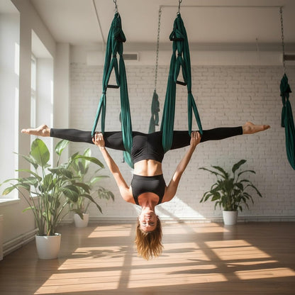 Aerial Trapeze Yoga Hammock Kit - Ultra Strong Antigravity Yoga Flying Sling Inversion Swing Tool Set