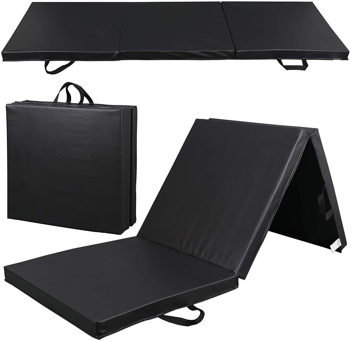 HomGarden Tumbling Mat, 6’x2" Thick High Density Anti Tear Gymnastics Mat, Gym Folding Exercise Aerobics Mats w/Carrying Handles for Home Gym Exercise, Multiple Colors