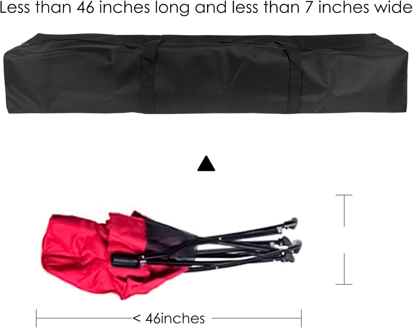 Linkidea 47'' Extra Large Camping Chair Carrying Bag, Oversized Folding Chair Replacement Carry Bag with Two Hand Strap and Double Zip for Easy Storage (Black), SPA1-12