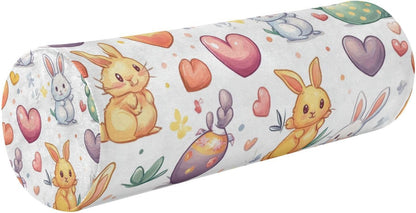 c Neck Roll Pillow Bolster Round Health Memory Foam Long Cervical Cylinder Pillows with Removable Washable Cover for Body Bed Legs Back Yoga - Colors B