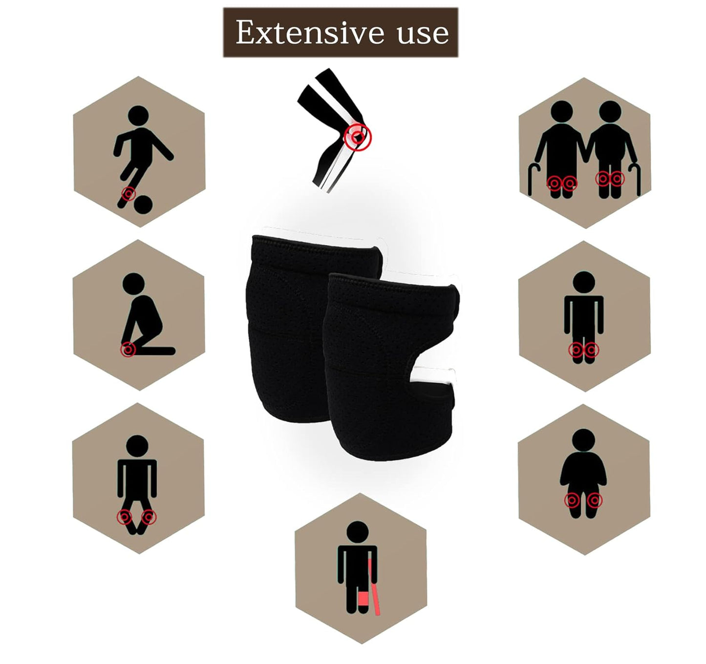 Knee Pads with Thick Foam Adjustable Non-Slip Knee Pads for Work Garden Cleaning Flooring Yard Dance Yoga Construction Collision Avoidance Kneeling Sleevedd for Men