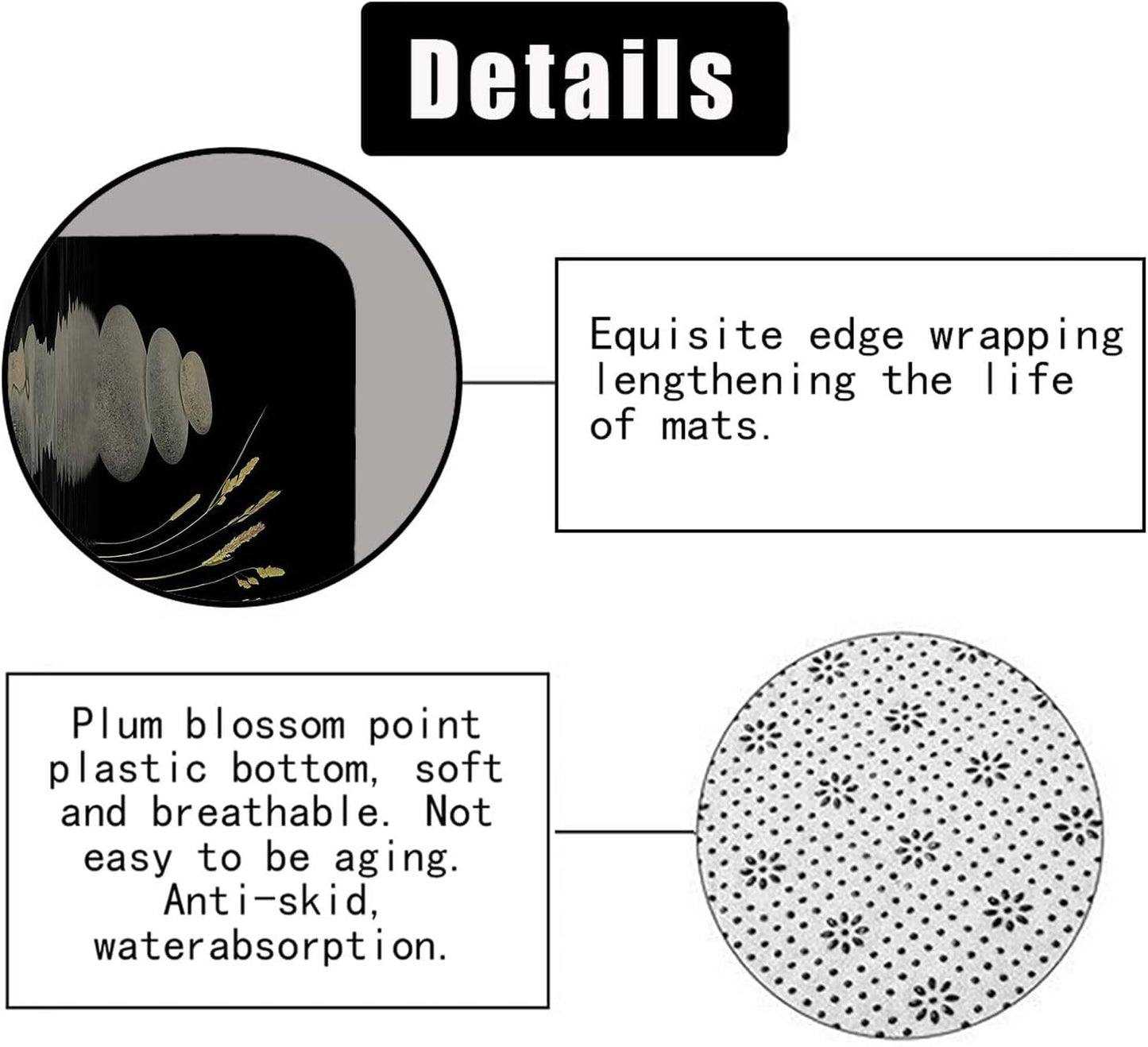 4PCS Spa Zen Shower Curtain Sets with Rugs, White Shower Curtain, Pink Floral Orchid Lotus Water Lily Stone Bamboo Water Reflection Yoga Massage Relaxing Spiritual Meditation Bathroom Decor