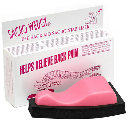 Sacro Wedgy® Female Sacrum Support Wedge – Contoured Sacral Positioning Tool with 3/4" Elevation Pad & Instruction Booklet – For Positioning & Relaxation Routines