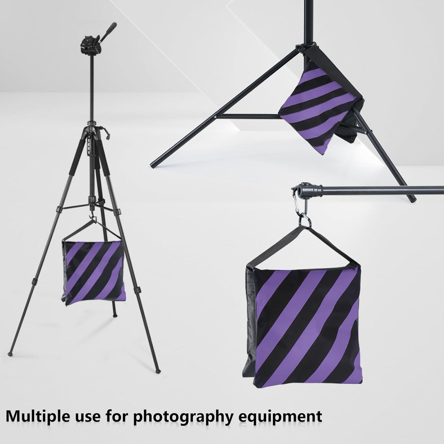 ABCCANOPY Photography Sandbag for Video Stand, Heavy Duty Weight Bags for Light Tripod, Camping Chair, 4 Packs (Black) No Sand
