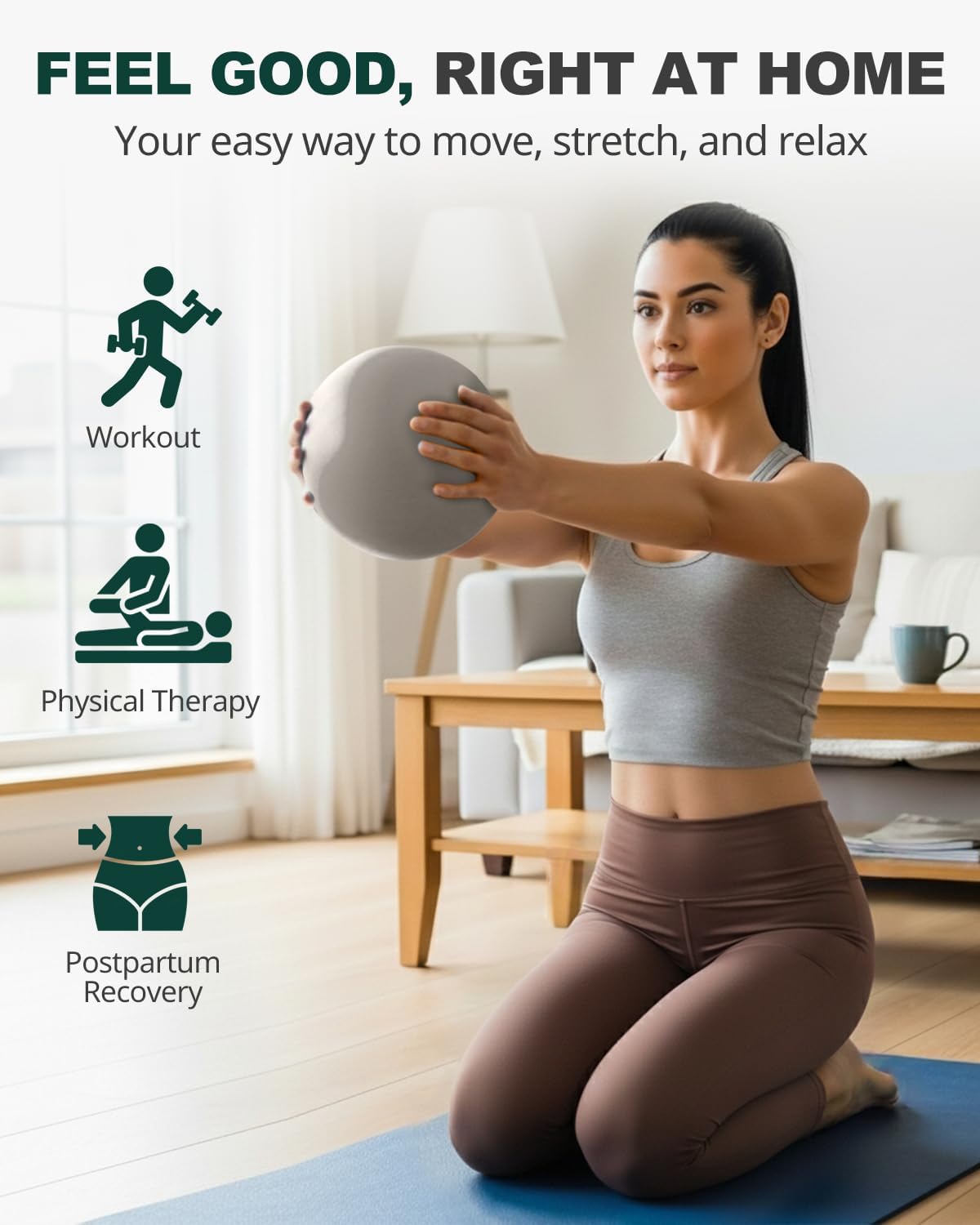 Trideer 9-Inch Pilates Ball, Small Exercise Ball for Yoga, Core Training, Physical Therapy, Balance, Stability and Stretching Pilates Equipment with Inflation Straw