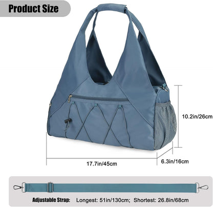Forestfish Gym Bag For Women With Yoga Mat Holder & Shoe Compartment & Wet Dry Storage Pocket & Adjustable Strap